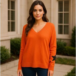 Pure Amici Sweater NWT 100% Pure Linen Lightweight Orange Pullover Top XL